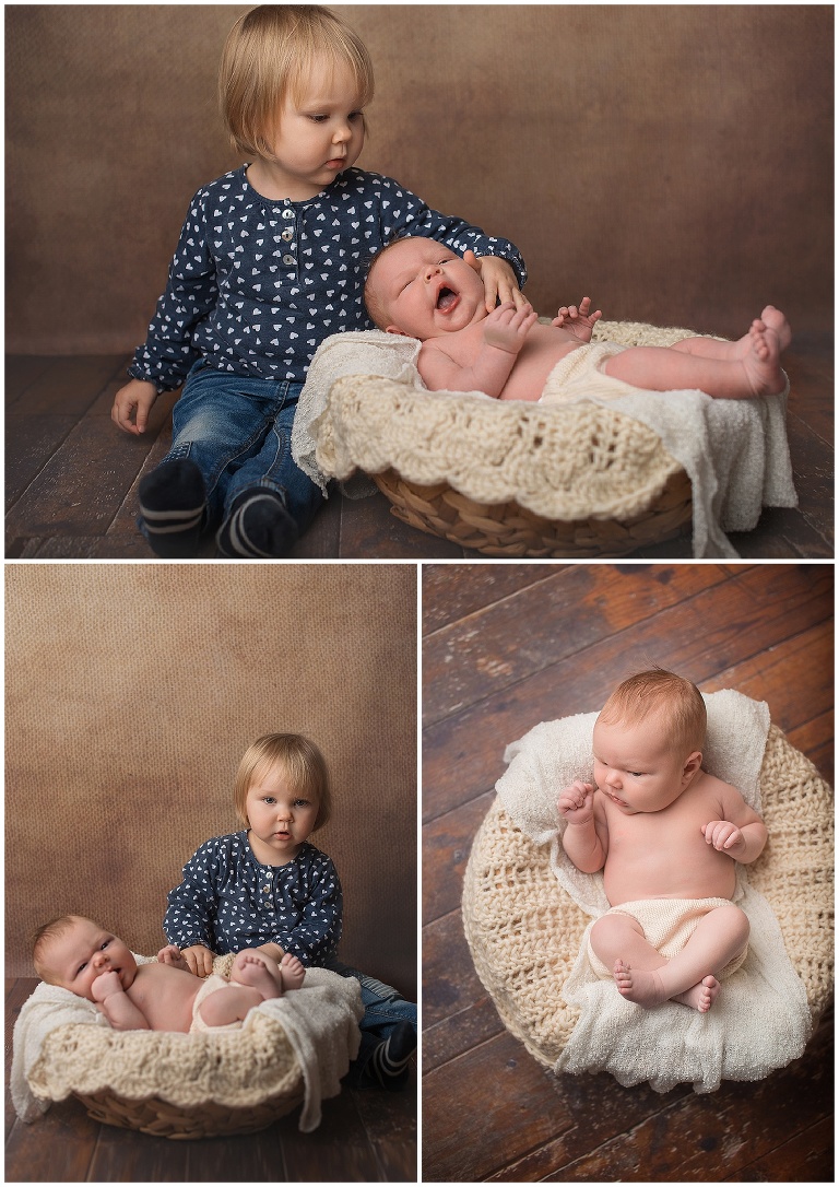 Geschwisterfotos beim Neugeborenenfotoshooting