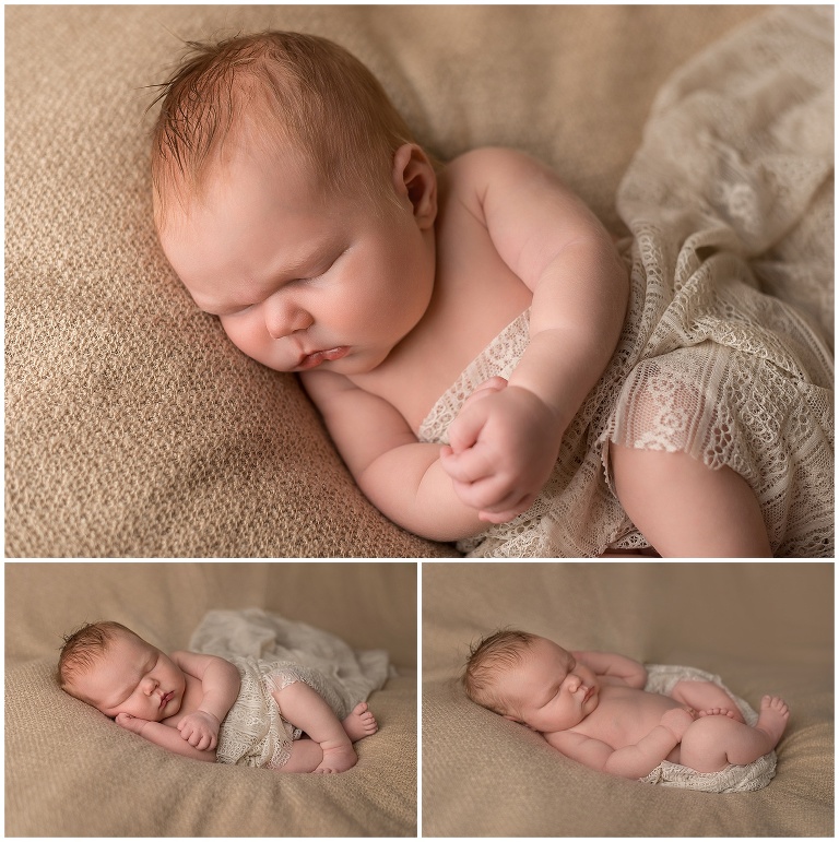 Baby auf einer Decke fotografiert